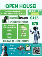 Load image into Gallery viewer, ALPHARETTA-Monthly Scholastic Chess Tournament-USCF Rated (In-Person)