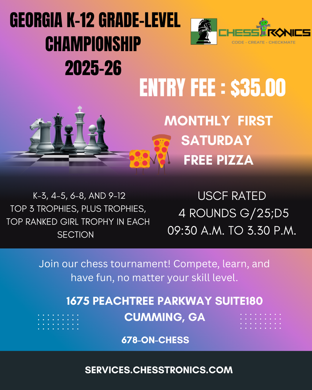 Georgia K-12 Grade Level  Championship Tournament (USCF Rated)