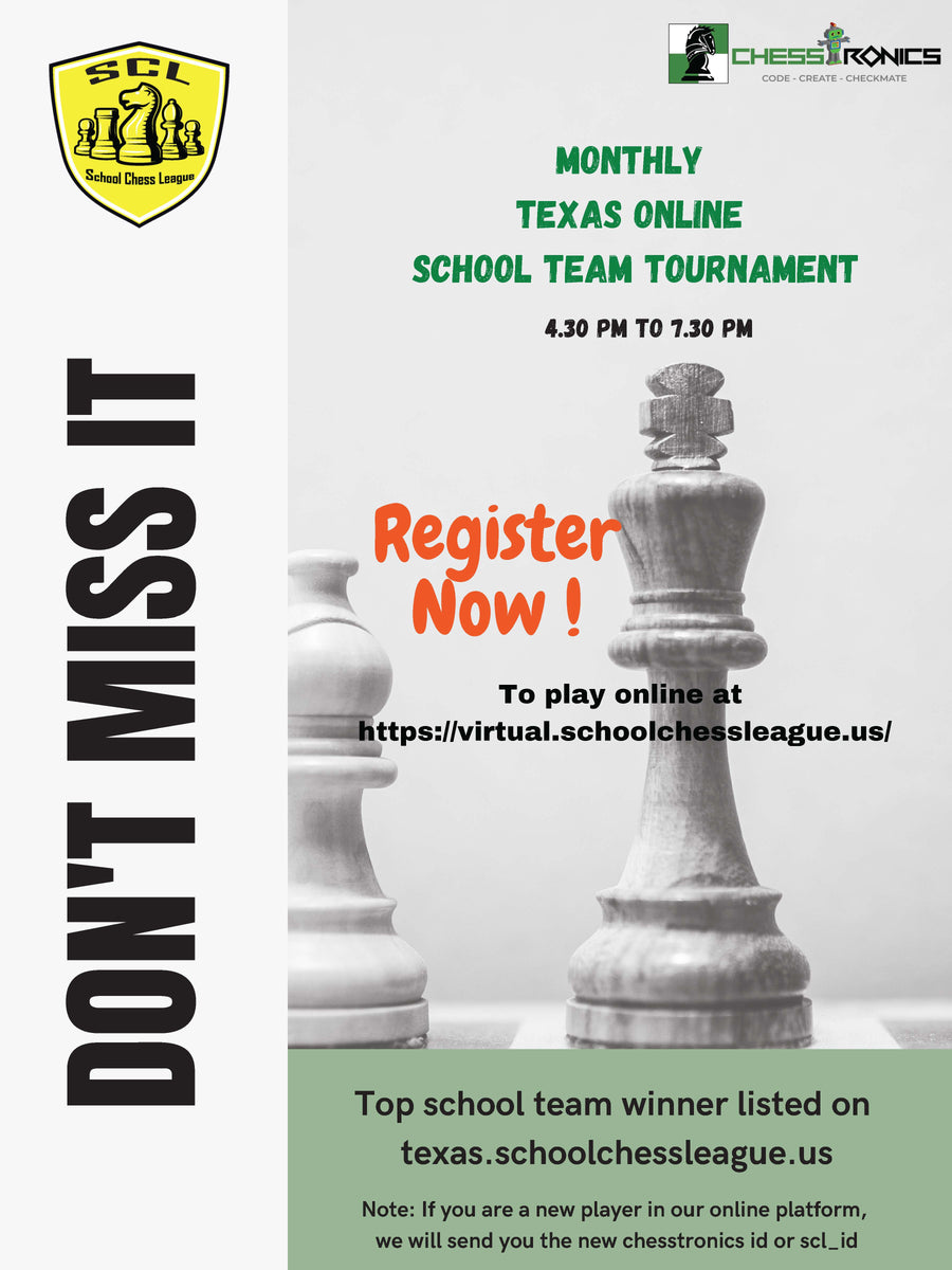 TEXAS SCHOOL TEAM VIRTUAL TOURNAMENT – Chesstronics